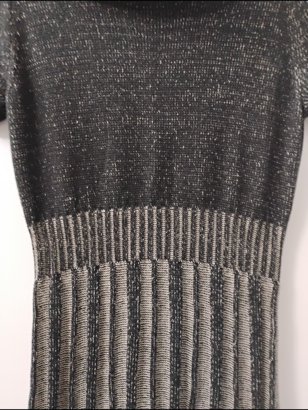 Alfani Dark Academia Ribbed Cowl Neck Striped Knit Sweater Dress Size Medium - Picture 5 of 8